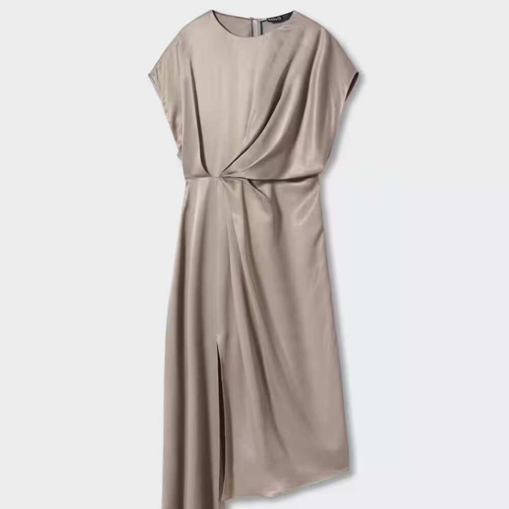 Mango side-slit satin dress